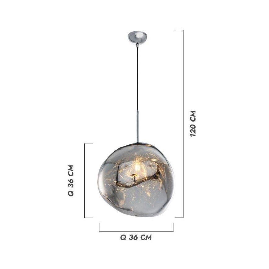 Závesné svietidlo na lanku CRUMPLED 1xE27/24W/230V priemer 26 cm medené