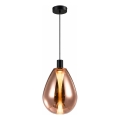 Závesné svietidlo na lanku DENSO 1xGU10/10W/230V, priemer 30 cm, medené/čierne