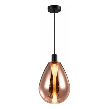 Závesné svietidlo na lanku DENSO 1xGU10/10W/230V, priemer 30 cm, medené/čierne