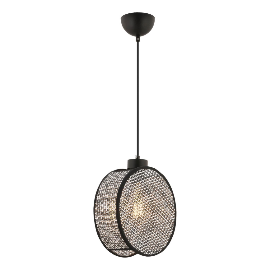 Závesné svietidlo na lanku DRUM 1xE27/60W/230V sivá/čierna