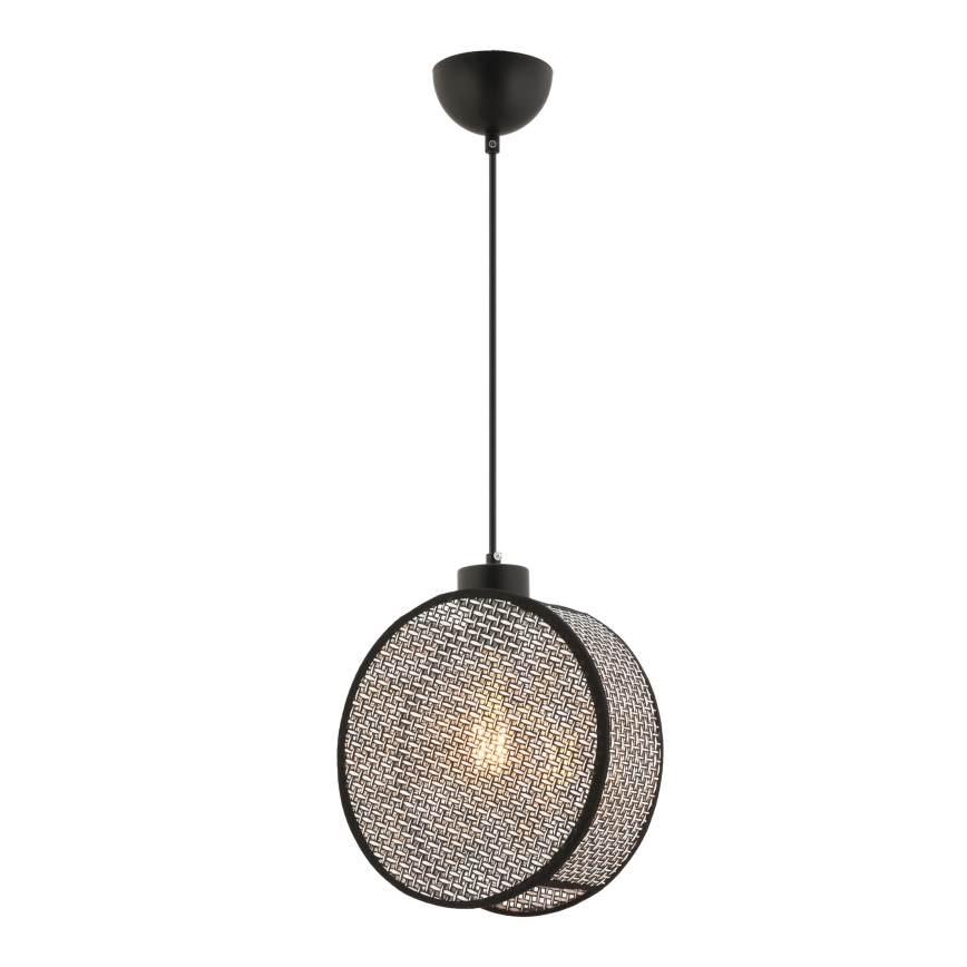 Závesné svietidlo na lanku DRUM 1xE27/60W/230V sivá/čierna