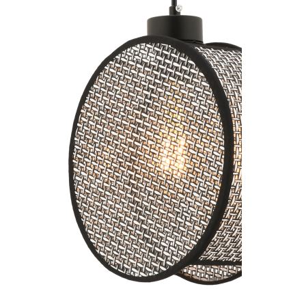 Závesné svietidlo na lanku DRUM 1xE27/60W/230V sivá/čierna