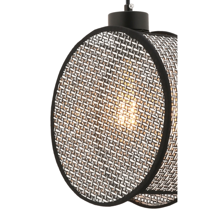 Závesné svietidlo na lanku DRUM 1xE27/60W/230V sivá/čierna