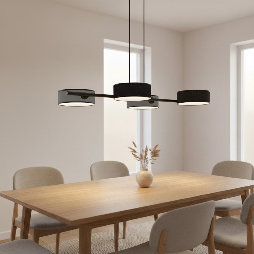 Závesné svietidlo na lanku DRUMZ 4xE14/10W/230V čierna/šedá