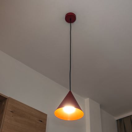 Závesné svietidlo na lanku ETNA 1xE27/15W/230V pr. 18,5 cm červené
