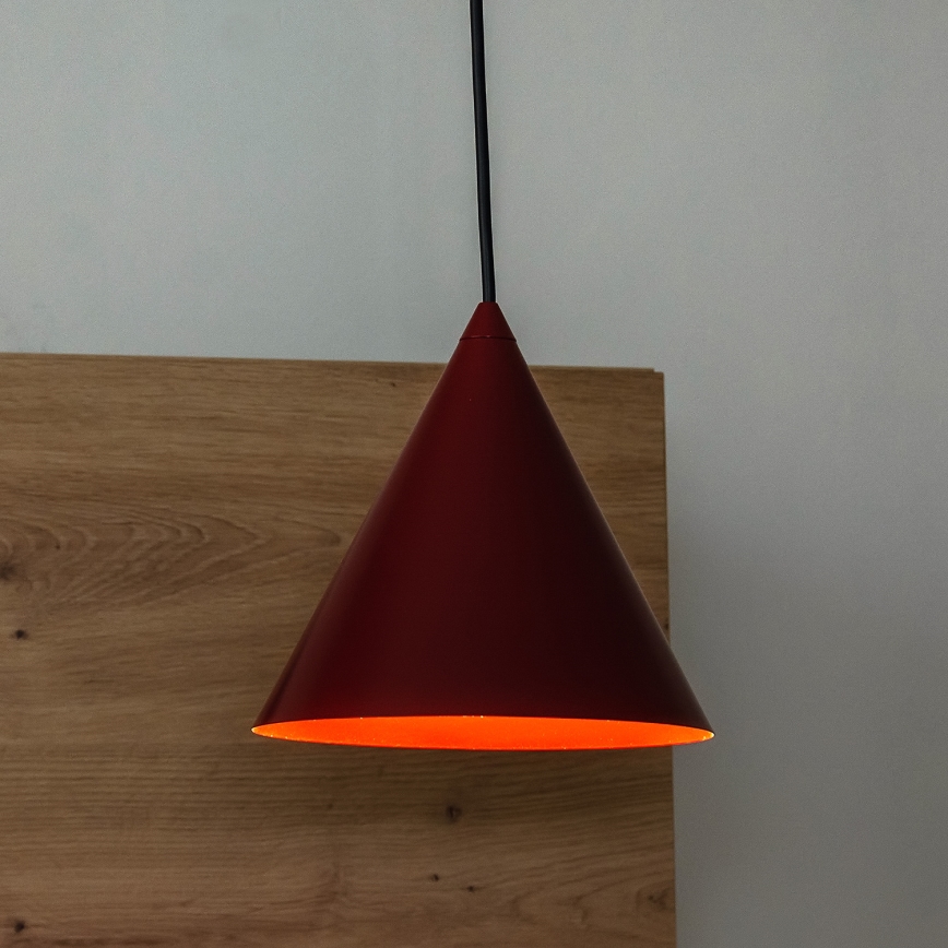 Závesné svietidlo na lanku ETNA 1xE27/15W/230V pr. 18,5 cm červené