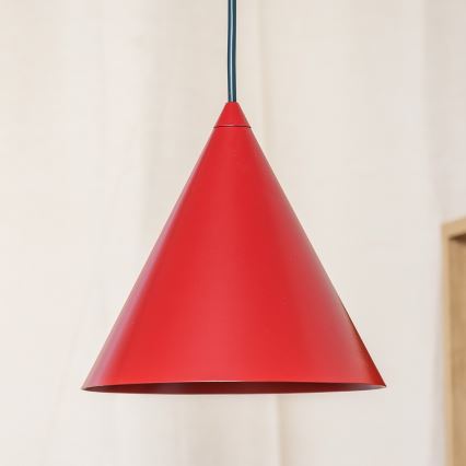 Závesné svietidlo na lanku ETNA 1xE27/15W/230V pr. 18,5 cm červené