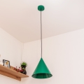 Závesné svietidlo na lanku ETNA 1xE27/15W/230V pr. 25 cm zelené