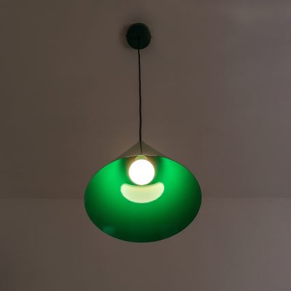 Závesné svietidlo na lanku ETNA 1xE27/15W/230V pr. 25 cm zelené