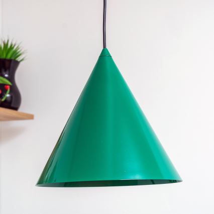 Závesné svietidlo na lanku ETNA 1xE27/15W/230V pr. 25 cm zelené