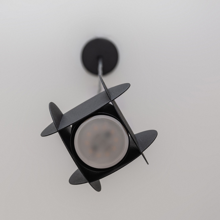 Závesné svietidlo na lanku GAMBIT 1xGU10/10W/230V čierna