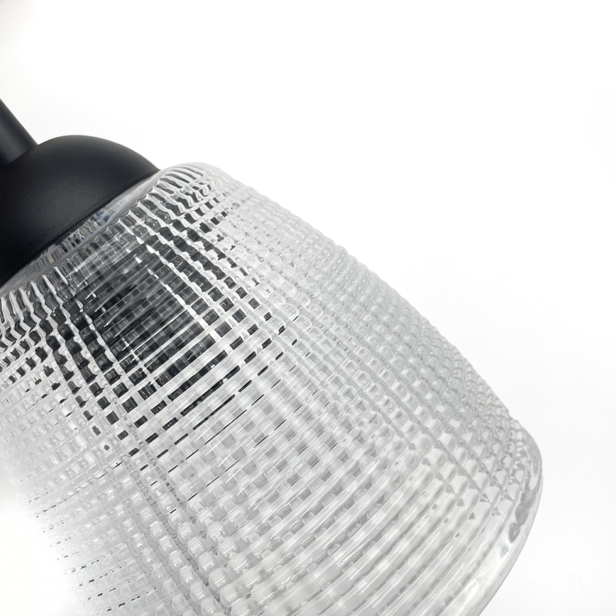 Závesné svietidlo na lanku LEANDRA 3xE27/15W/230V dub/čierna