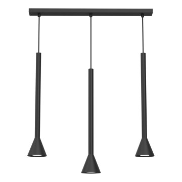 Závesné svietidlo na lanku MAZZO 3xGU10/8W/230V čierne
