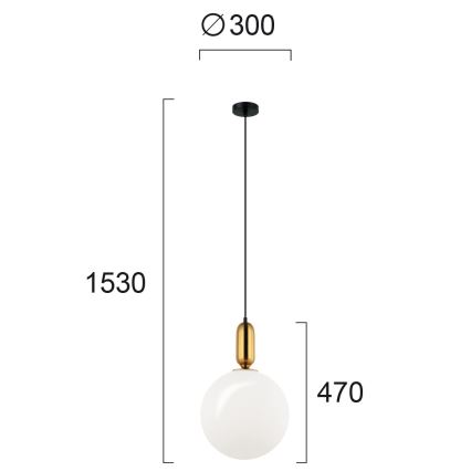 Závesné svietidlo na lanku NEPTUNE 1xE27/40W/230V zlaté