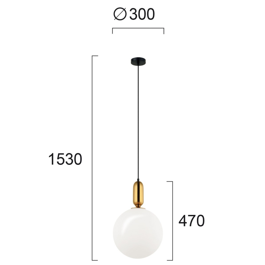 Závesné svietidlo na lanku NEPTUNE 1xE27/40W/230V zlaté