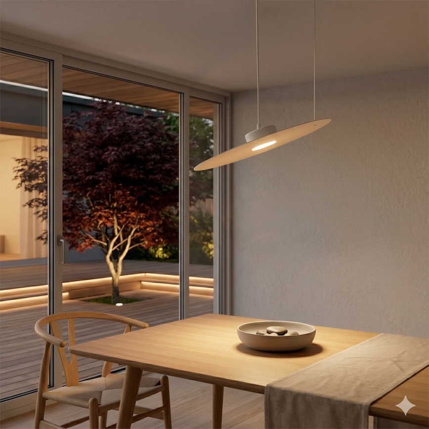 Závesné svietidlo na lanku PIATTO 1xGX53/15W/230V priemer 45 cm biela