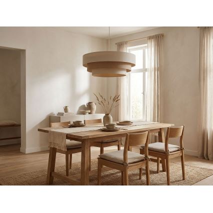 Závesné svietidlo na lanku TRINITI 1xE27/60W/230V priemer 40 cm krémová/béžová