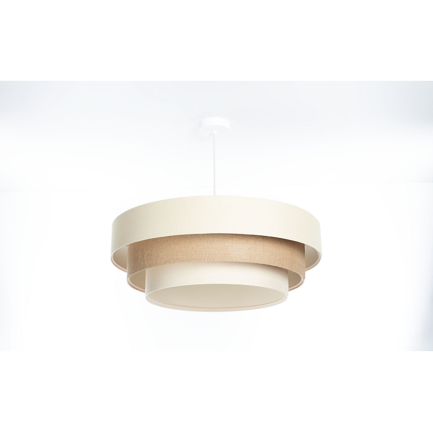 Závesné svietidlo na lanku TRINITI 1xE27/60W/230V priemer 40 cm krémová/béžová