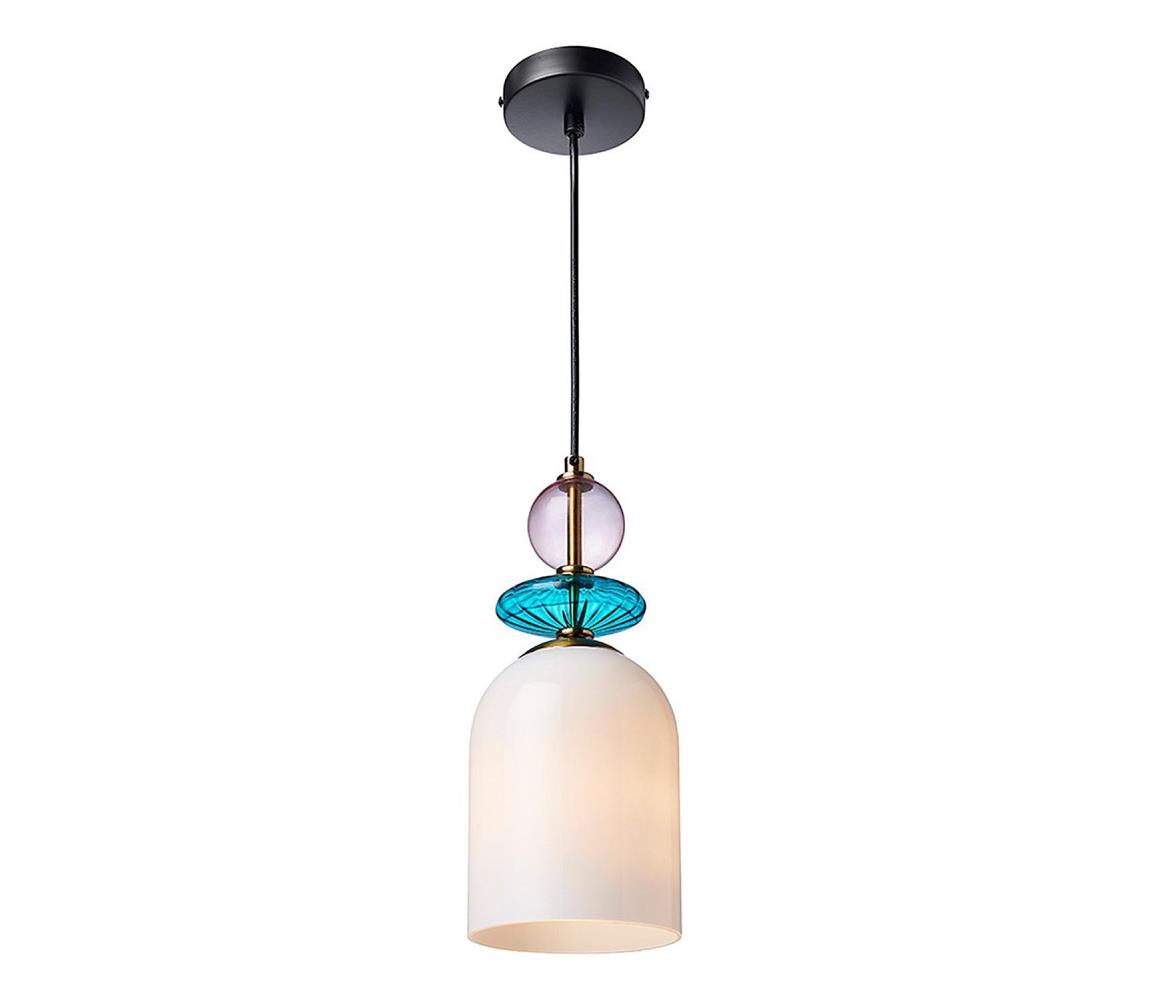 Light Prestige Závesné svietidlo na lanku TROPEA 1xE27/15W/230V čierna/dymovo fialová/modrá/biela LP-2004/1P M WH