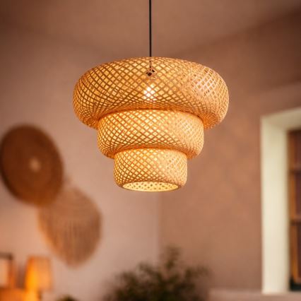 Závesné svietidlo na lanku TULUM 1xE27/15W/230V, bambus