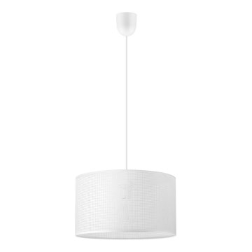 Závesné svietidlo SIRJA PLISADO na lanku, 1× E27 / 15 W / 230 V, Ø 35 cm, biela