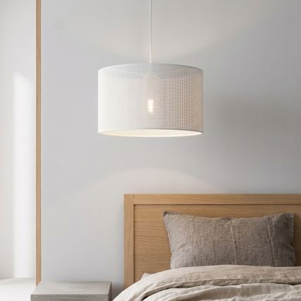 Závesné svietidlo SIRJA PLISADO na lanku, 1× E27 / 15 W / 230 V, Ø 35 cm, biela
