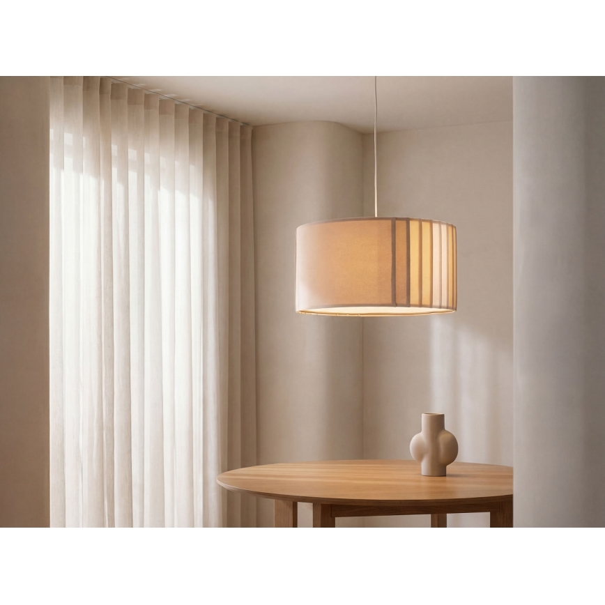Závesné svietidlo STRIPES 1xE27/60W/230V, priemer 40 cm, béžové