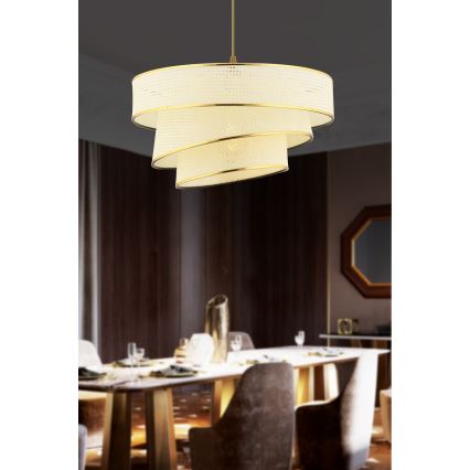 Závěsné svítidlo COUPER 1xE27/60W/230V bílá/zlatá