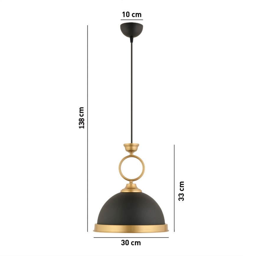 Závěsné svítidlo MONZA 1xE27/40W/230V pr. 30 cm čierna/bronzo