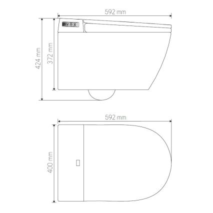 Závesné WC s bidetom TISVILDELEJE 1600W/230V + WC sedadlo SoftClose + splachovacie tlačidlo SIGMA + podomietkový modul + izolačná podložka + diaľkové ovládanie