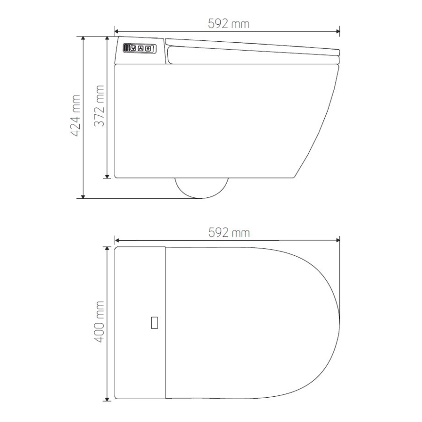 Závesné WC s bidetom TISVILDELEJE 1600W/230V + WC sedadlo SoftClose + splachovacie tlačidlo SIGMA + podomietkový modul + izolačná podložka + diaľkové ovládanie