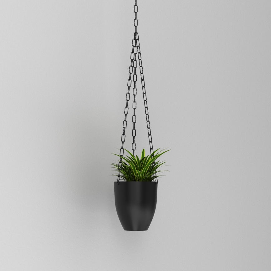 Závesný kvetináč 155x17 cm čierna