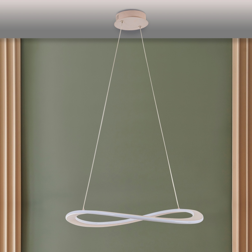Závesný LED luster CASHMERE na lankách LED/40W/230V, pr. 59,5 cm, béžový