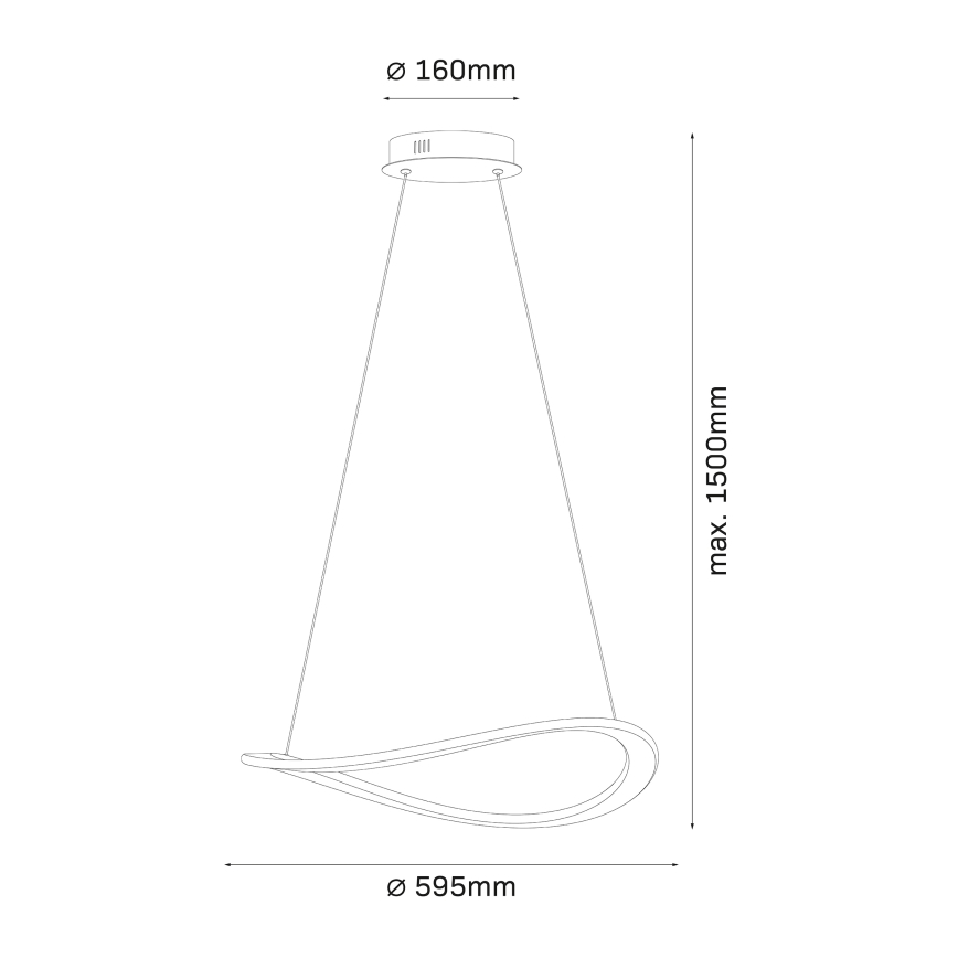 Závesný LED luster CASHMERE na lankách LED/40W/230V, pr. 59,5 cm, béžový