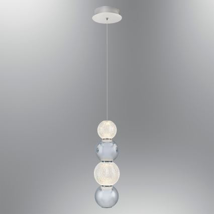 Závesný LED luster CREMONA na lanku LED/7W/230V 3000K matný chróm