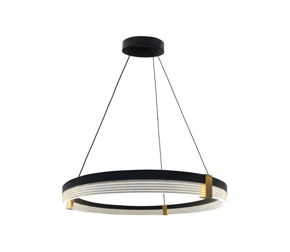 Light Prestige Závesný LED luster na lanku TRIANGLE LED/40W/230V 3000/4000/6000K pr. 60 cm čierna LP-0407/1P M BK Triangle