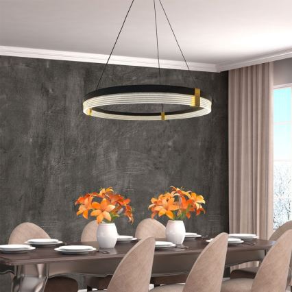 Závesný LED luster na lanku TRIANGLE LED/40W/230V 3000/4000/6000K pr. 60 cm čierna
