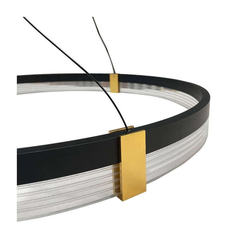 Závesný LED luster na lanku TRIANGLE LED/40W/230V 3000/4000/6000K pr. 60 cm čierna