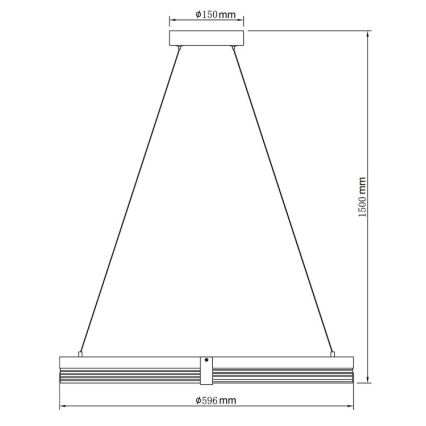 Závesný LED luster na lanku TRIANGLE LED/40W/230V 3000/4000/6000K pr. 60 cm čierna