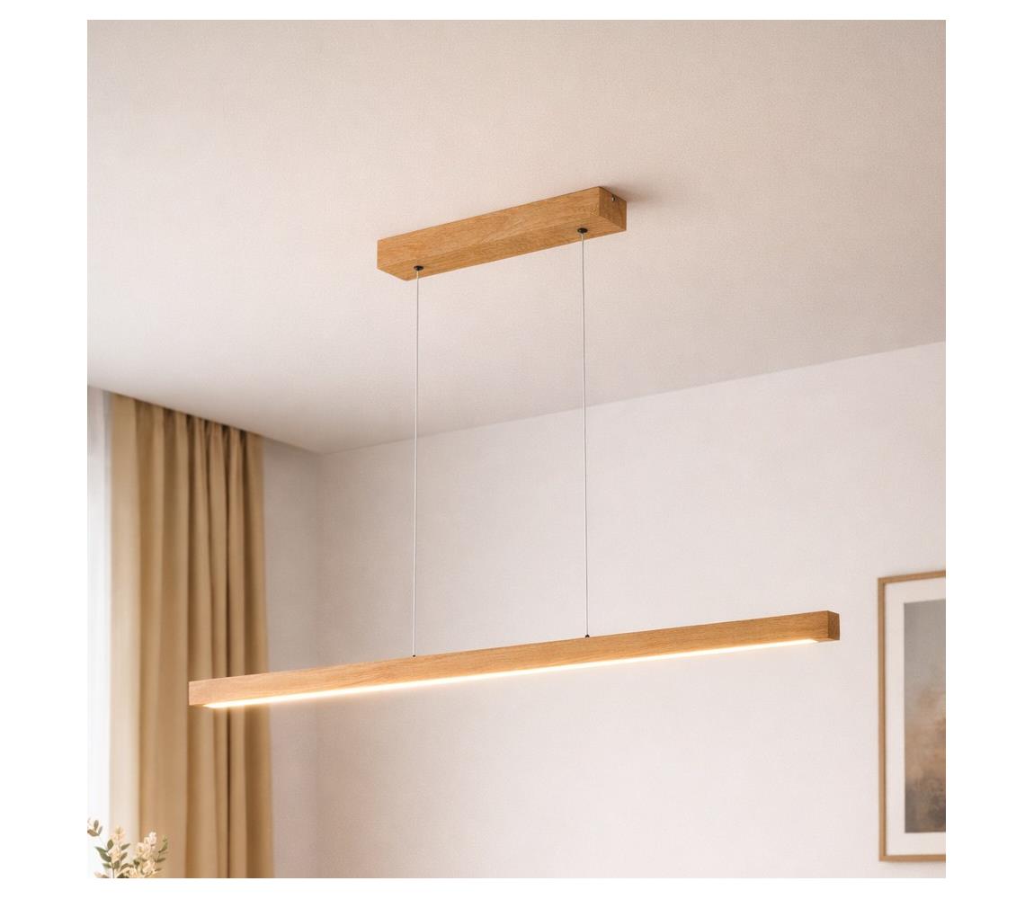 Závesný LED luster na lanku VERDE LED/18W/230V 3000K 106 cm dub LM-1.292/LED/DĄB