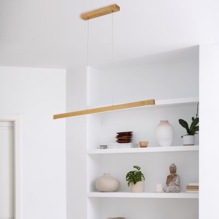 Závesný LED luster na lanku VERDE LED/18W/230V 3000K 106 cm dub