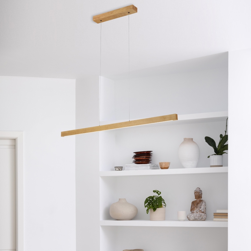 Závesný LED luster na lanku VERDE LED/18W/230V 3000K 106 cm dub