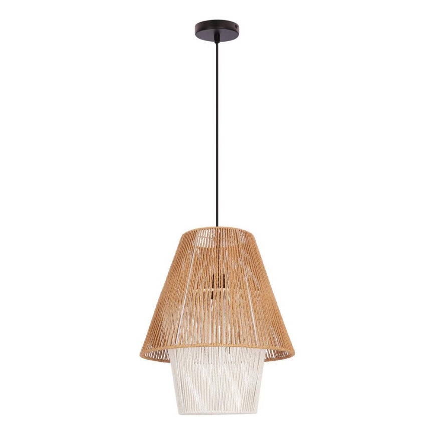 Závesný luster AFRICA 1xE27/40W/230V pr. 40 cm hnedý/krémový