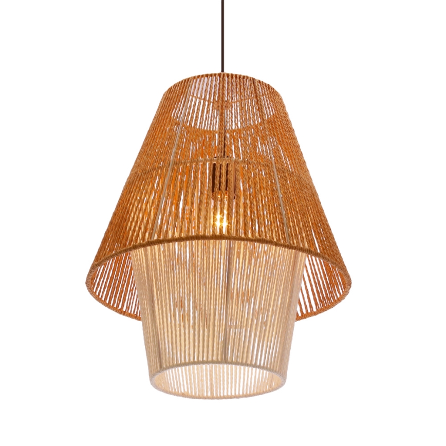 Závesný luster AFRICA 1xE27/40W/230V pr. 40 cm hnedý/krémový