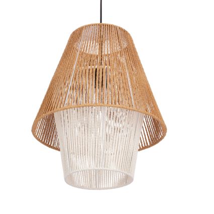Závesný luster AFRICA 1xE27/40W/230V pr. 40 cm hnedý/krémový
