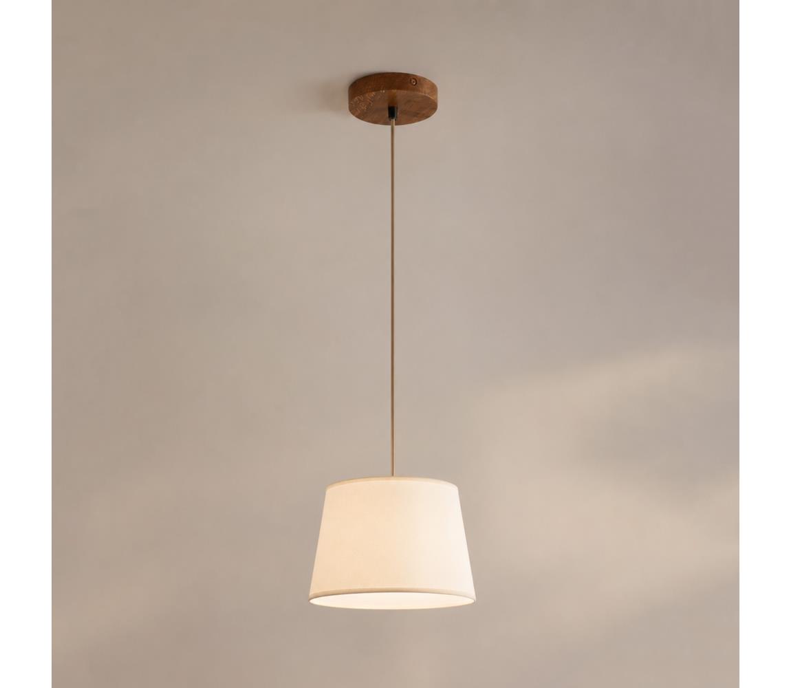 Závesný luster AIDA na lanku 1xE27/15W/230V pr. 25 cm dub/krémová LM-1.98/DĄB RUSTIK/KREM 250