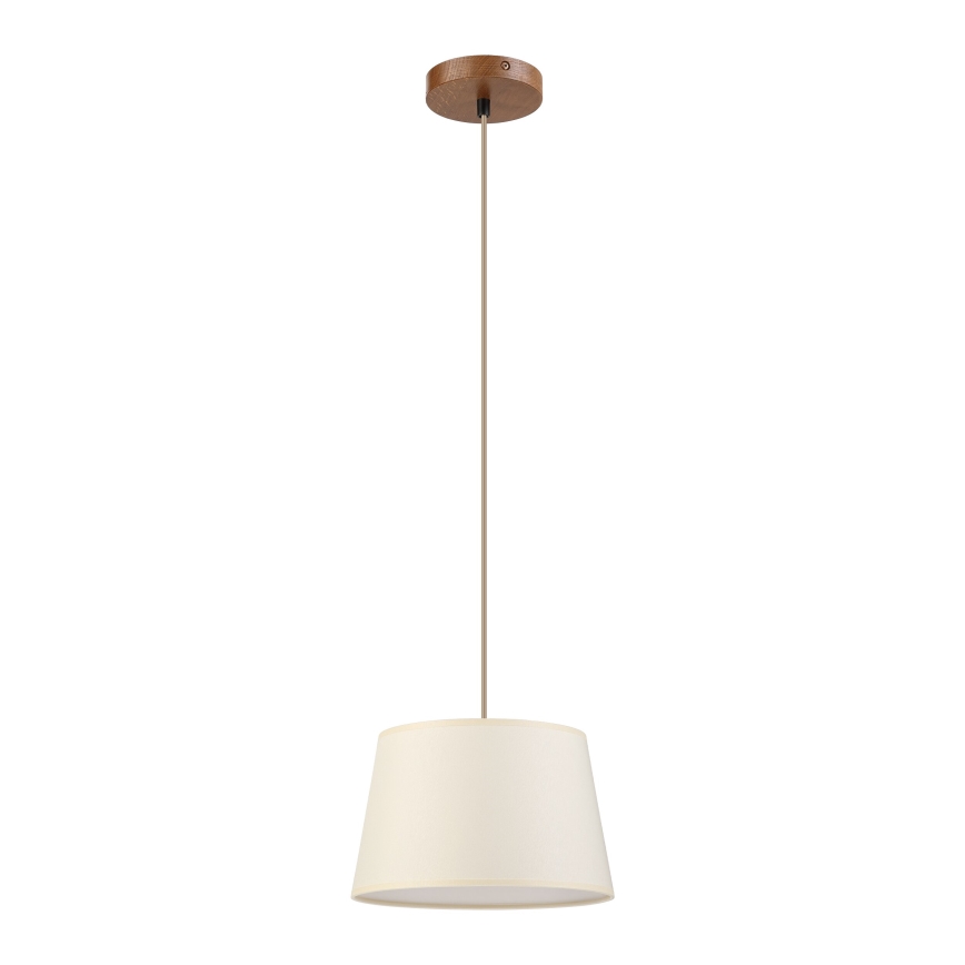 Závesný luster AIDA na lanku 1xE27/15W/230V pr. 25 cm dub/krémová