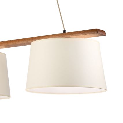 Závesný luster AIDA na lanku 2xE27/15W/230V, priemer 35 cm, dub/krémová