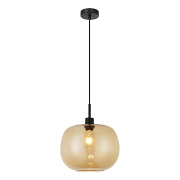 Závesný luster ALAN na lanku 1xE27/40W/230V dymovo-béžová/čierna