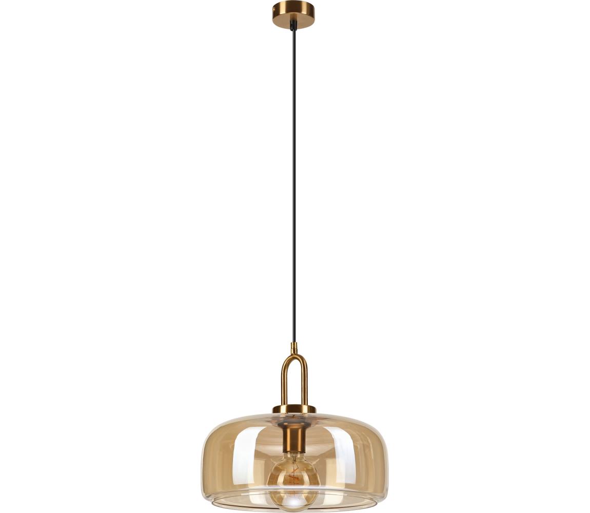 Závesný luster AMAYA na lane 1xE27/15W/230V, zlatá/dymovo-béžová LM-1.331/ZŁOTY